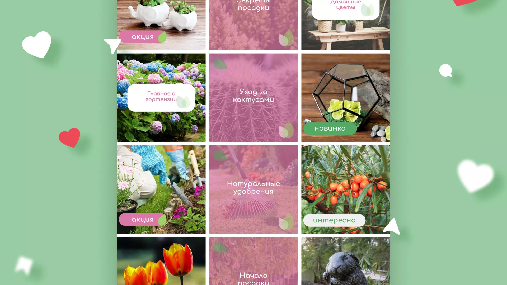 Разработка оформления профиля Instagram для магазина «Floraint» в Владимире